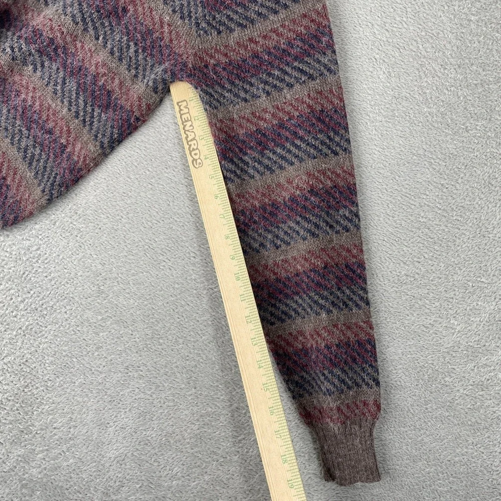 Castle Rock Striped Sweater Mens Small Brown Burgundy Vintage Knit Preppy 80s